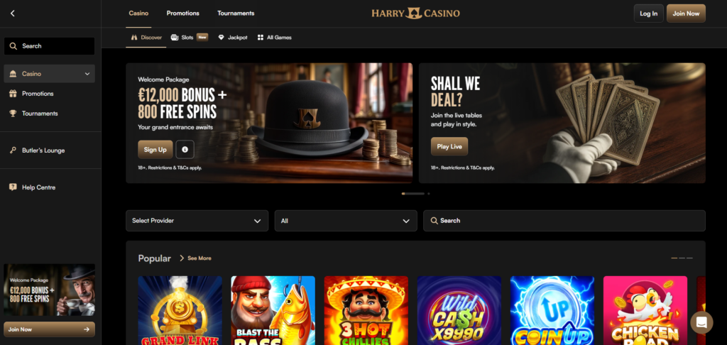 homepage van harry casino zonder cruks
